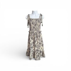 One Clothing Cream and Black Animal Print Dress Women’s Size S